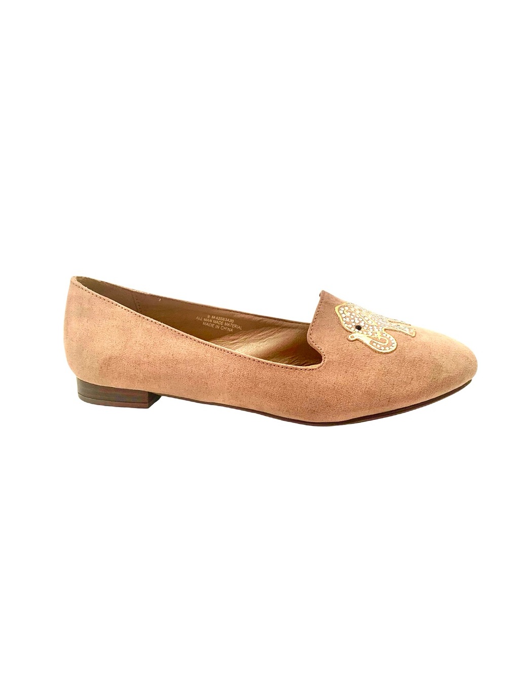 Cest 1945 Tan Suede Elephant Embellished Flats - Picture 2 of 6